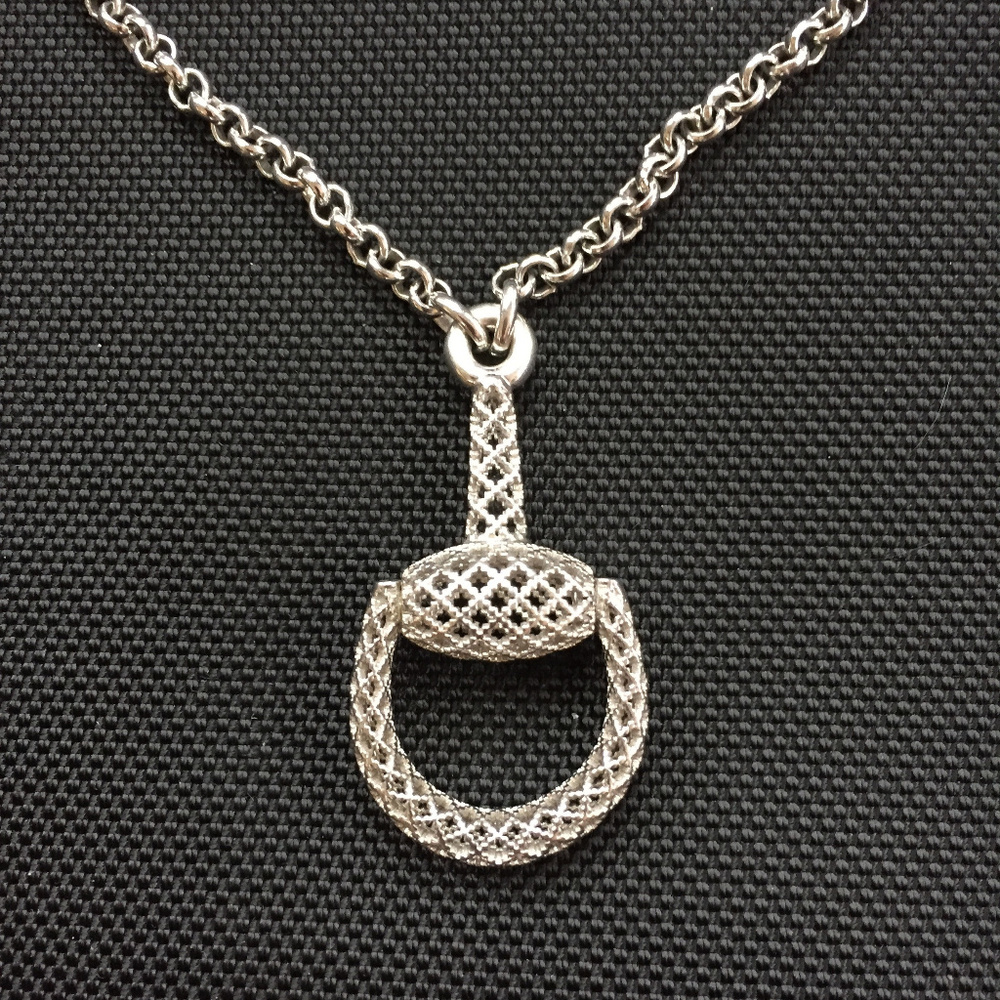 Gucci Horsebit Diamantissima 925 Lattice Necklace